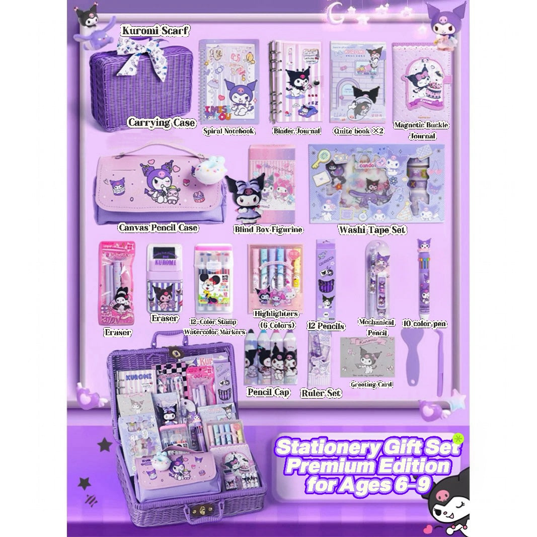 Back to School Stationery Set for Girls – Kuromi Gift Box with Cute School Supplies