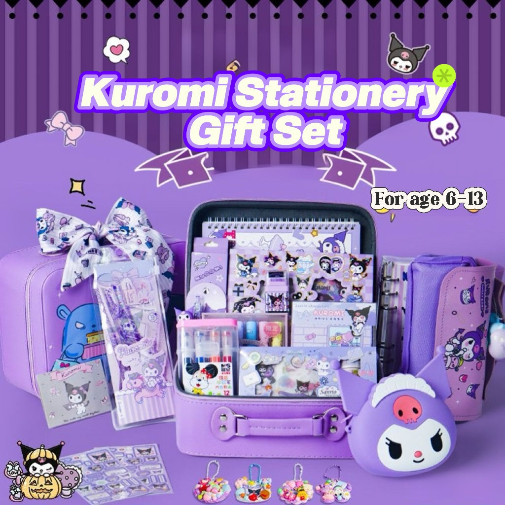 Back to School Stationery Set for Girls – Kuromi Gift Box with Cute School Supplies