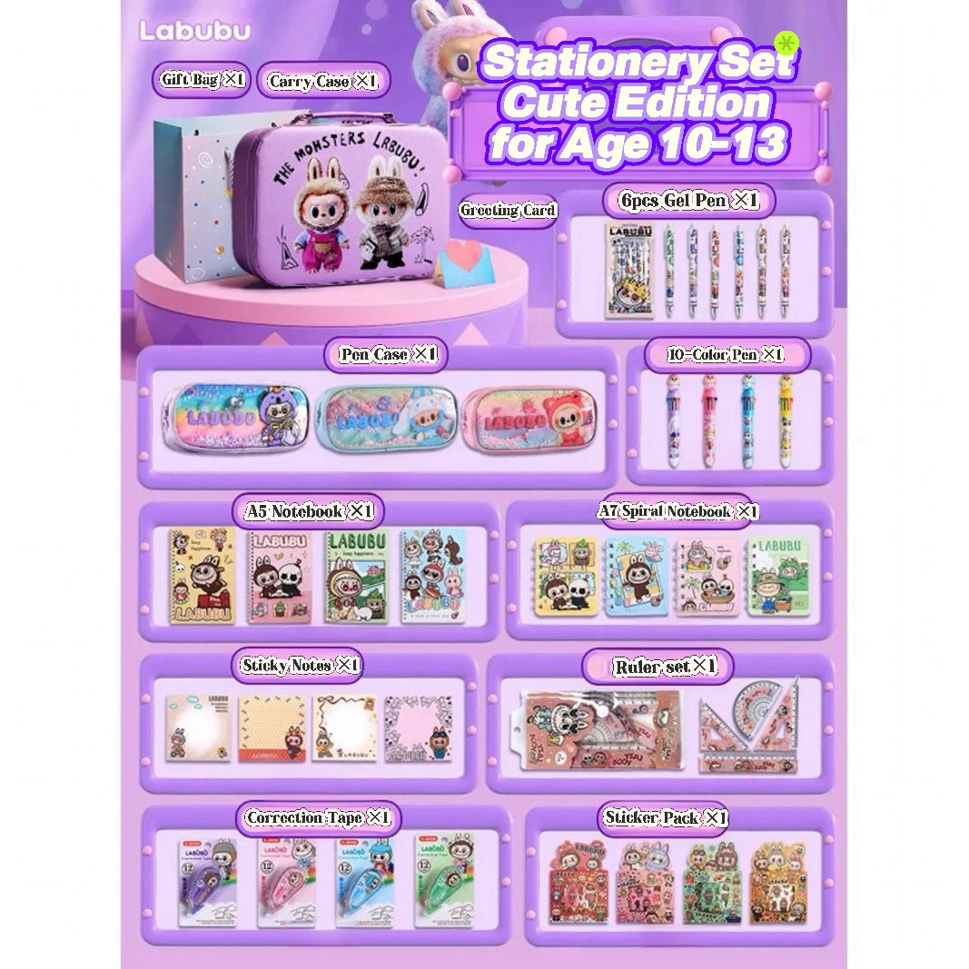 Back to School Stationery Set for Kids – Labubu Gift Box with Cute School Supplies