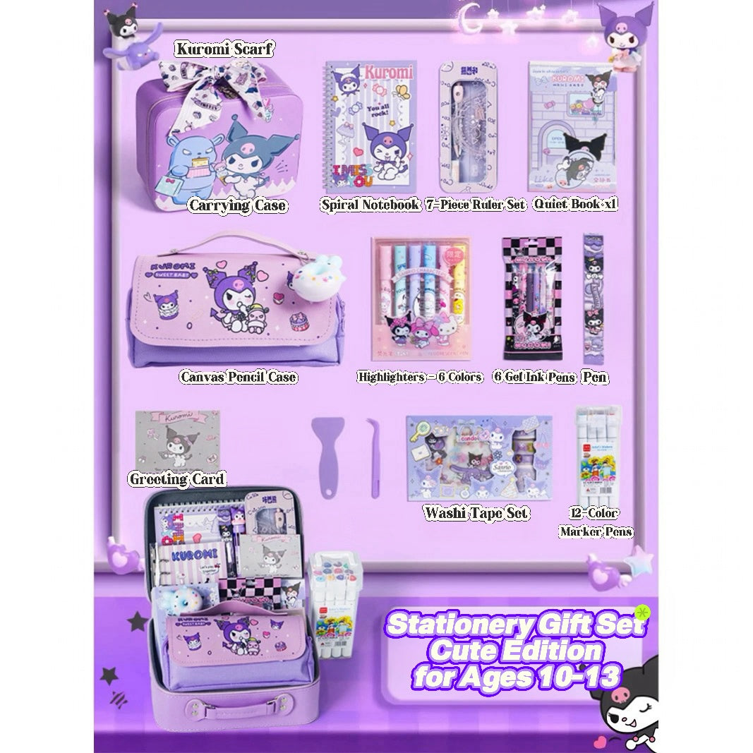 Back to School Stationery Set for Girls – Kuromi Gift Box with Cute School Supplies
