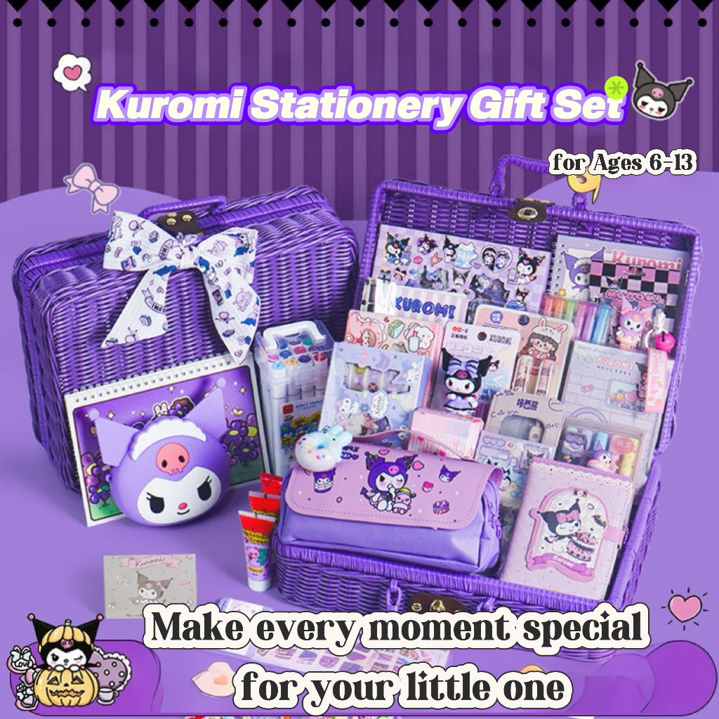 Back to School Stationery Set for Girls – Kuromi Gift Box with Cute School Supplies