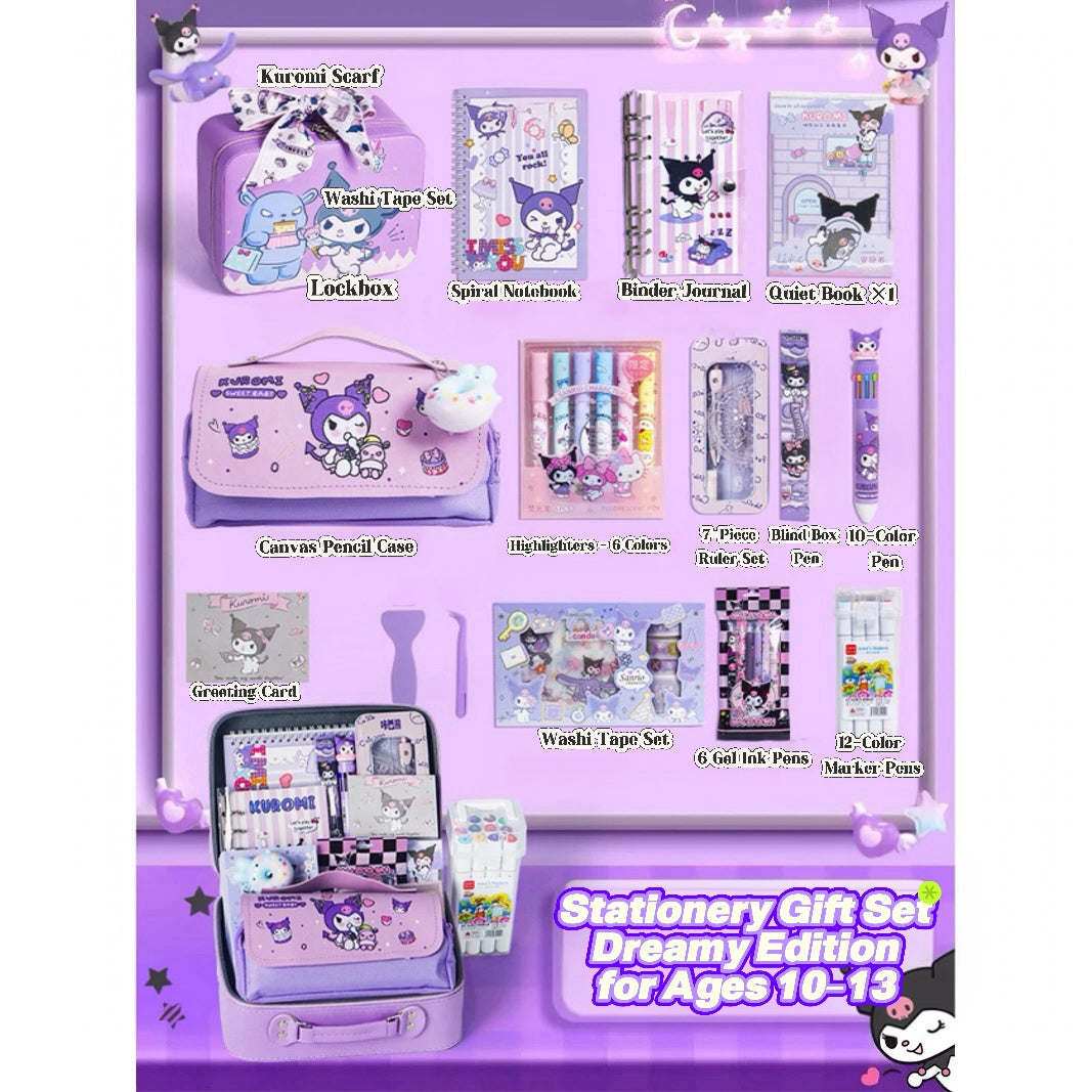 Back to School Stationery Set for Girls – Kuromi Gift Box with Cute School Supplies