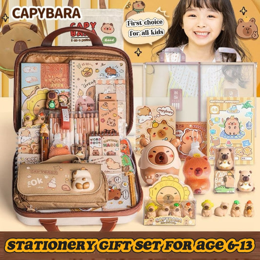 Back to School Stationery Set for Kids – Capybara Gift Box with Cute School Supplies