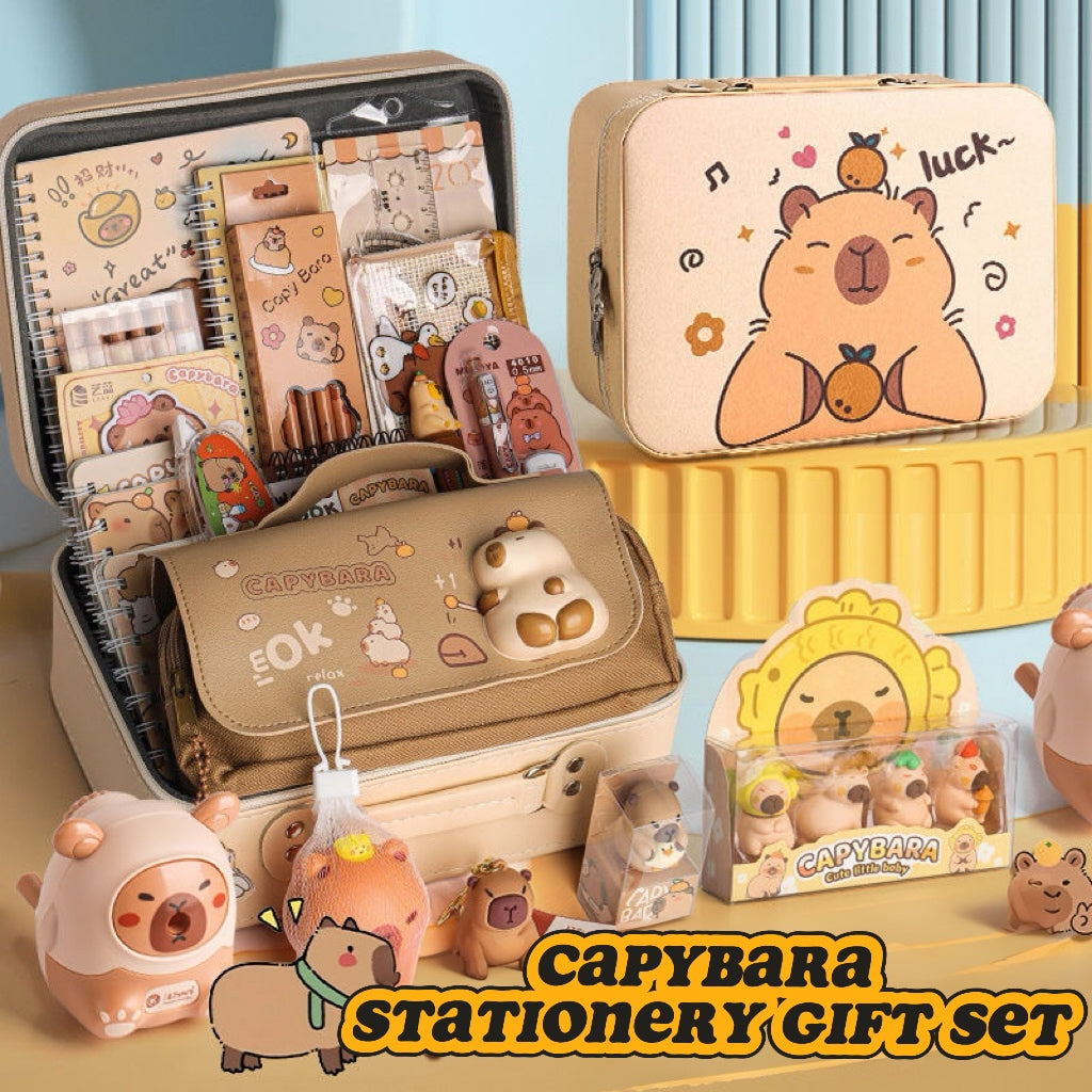 Back to School Stationery Set for Kids – Capybara Gift Box with Cute School Supplies