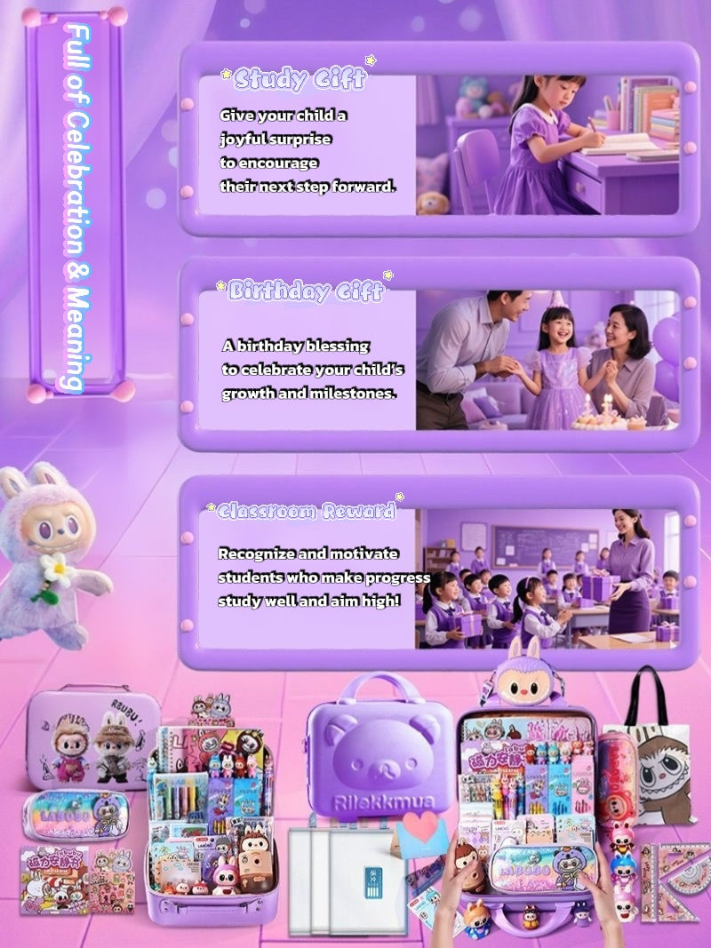 Back to School Stationery Set for Kids – Labubu Gift Box with Cute School Supplies