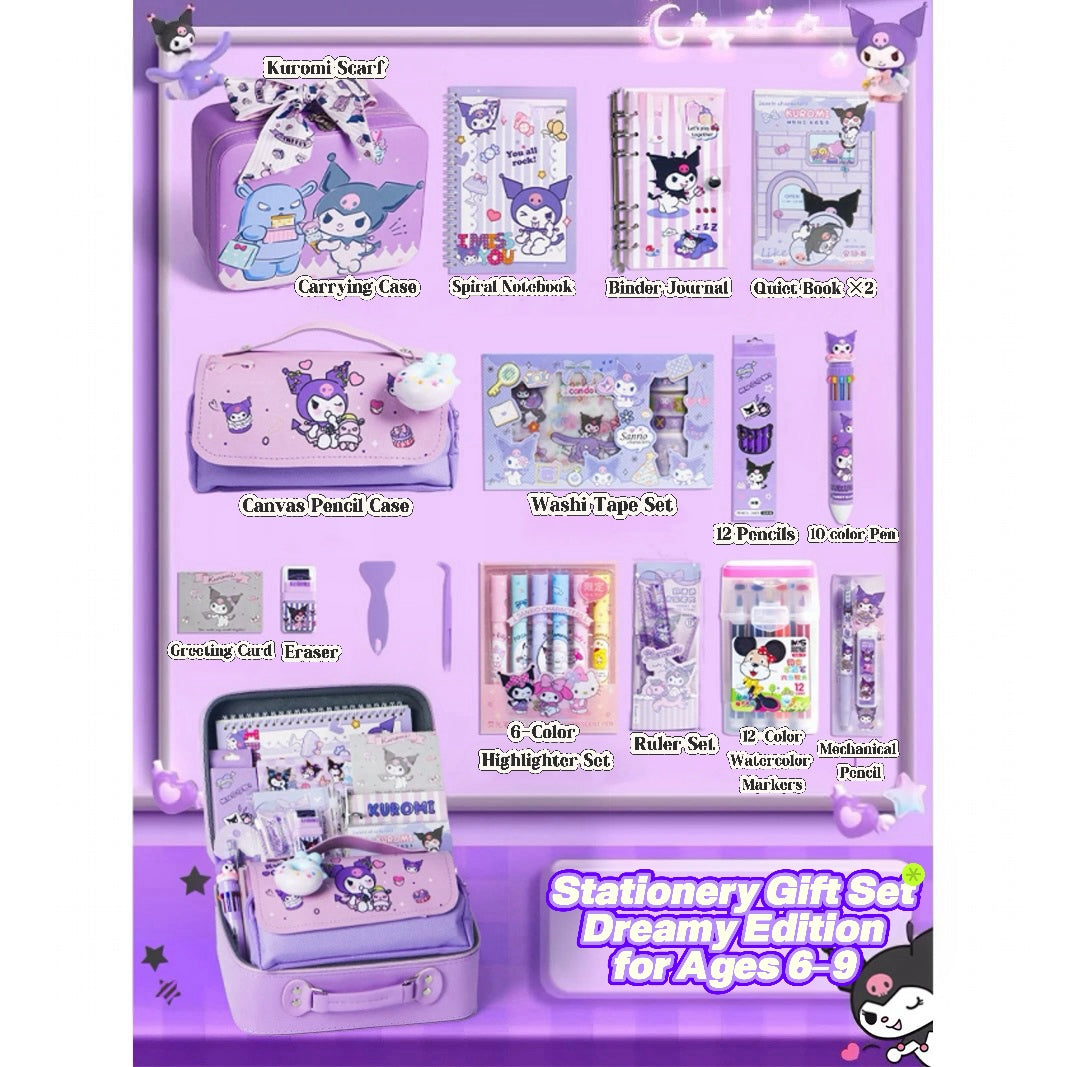 Back to School Stationery Set for Girls – Kuromi Gift Box with Cute School Supplies