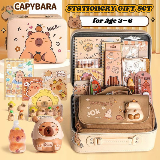 Back to School Stationery Set for Kids – Capybara Gift Box with Cute School Supplies