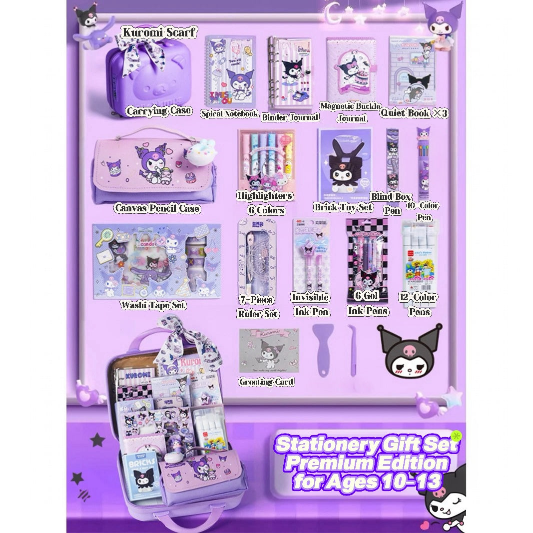 Back to School Stationery Set for Girls – Kuromi Gift Box with Cute School Supplies